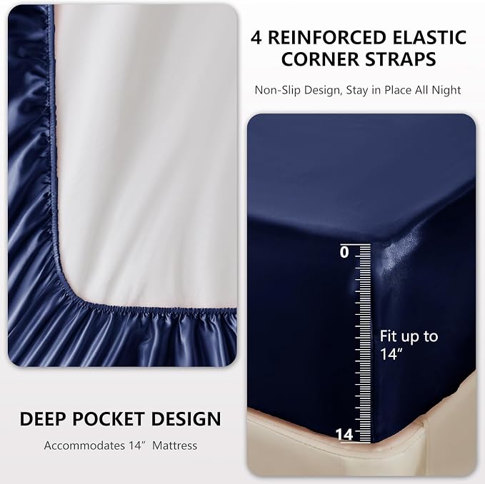 CozyLux Satin Sheets Twin Sheet Set - Image 4