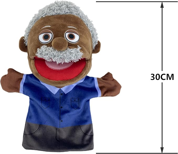 Family Hand Puppets for Kids, Includes Grandpa, Son - Image 3