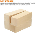 MECCANIXITY 4Pcs Basswood Carving Block, Arts Decoration, Crafts Whittling - Image 3