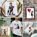 4Pcs Banksy Graffiti Stencils for Painting, Reusable Banksy Girl Boy Stencil - Image 5