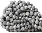 45PCS 8mm Natural Map Stone Round Loose Beads by CHEAVIAN