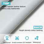 White Faux Leather Fabric 79"×55" Smooth Grain Upholstery Vinyl - Image 2