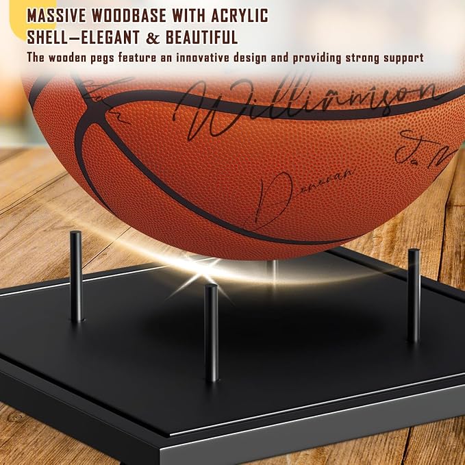 KKU Basketball Display Case, Acrylic Clear Full Size Basketball Case - Image 7