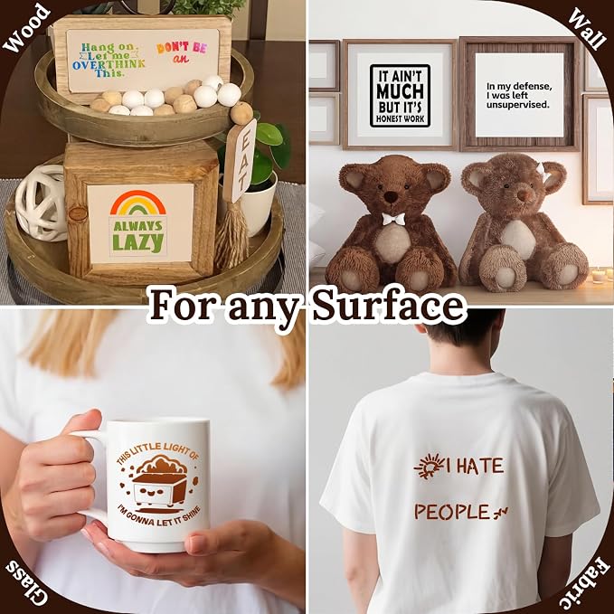 40pcs Stencils for Crafts Reusable, Funny Sarcastic Wood Burning Stencils | 3.5 - Image 5