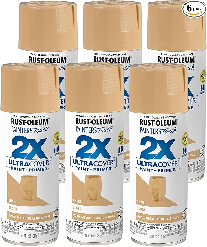 Rust-Oleum Painter's Touch 2X Ultra Cover Spray Paint, Gloss Khaki | Indoor and by Rust-Oleum