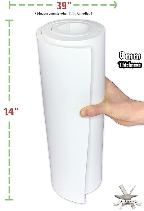 Shape Retention EVA Cosplay Foam 8mm 14x39 inch White or Black High Density EVA - Image 4