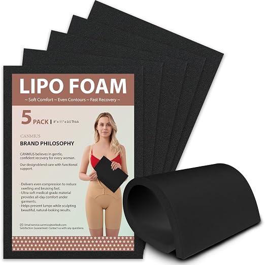 5 Pack Lipo Foam Pads, Tummy Tuck, Flattening Abdominal Compression Garments by CANMIUS