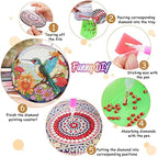 8 Pack Diamond Art Coasters, Hummingbird flowers Diamond Painting Coasters | - Image 3