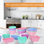 24 pcs Silicone Cupcake Baking Cups Dulinkas Reusable Cupcake Liners Non-Stick - Image 7