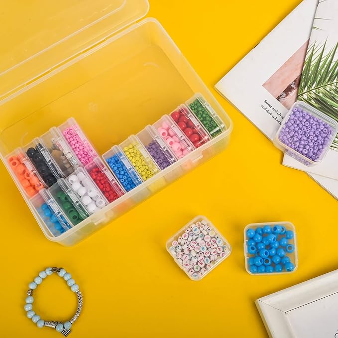 Bead Organizer Box, Craft Storage Box Features Hinged Lid and Labels, Mini Boxes - Image 2
