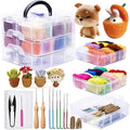 JUPEAN Needle Felting Kit, 24 Colors Wool Roving, Complete Needle Felting by Jupean