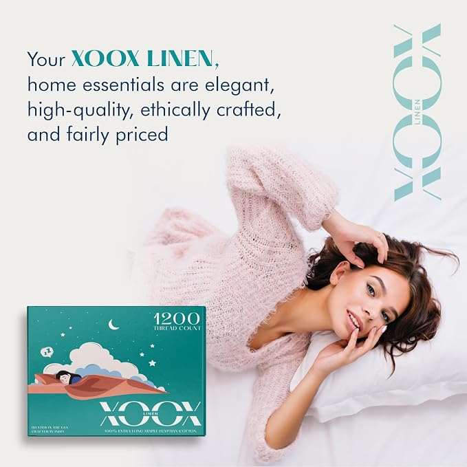 XOOX Linen Egyptian Cotton Sheets King Size - Image 6