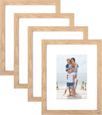 8x10 Picture Frame Set of 4, Made of Perspex Glass, Display Picture 5x7 by ATOBART
