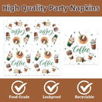 40Pcs Coffee Birthday Decorations Disposable Latte Bridal Shower Plates and - Image 4