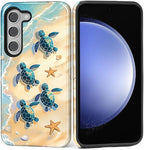 for Samsung Galaxy S23 Plus Case, Sea Turtle Beach Pattern Glossy 2 in 1 by Teonvpu