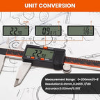 HARDELL 8 Inch Digital Calipers Stainless Steel Measuring Tool - Image 2