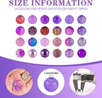 XSEINO About 1200PCS 6mm Glass Beads Bracelet Making Kit, 24 Assorted Violet - Image 2