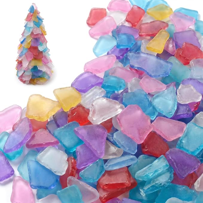 Jetec Sea Glass for Crafts Pieces Decor Flat Frosted Sea Glass Vase Filler by Jetec