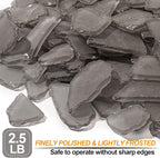 Keedolla Black Sea Glass for Crafts - 40 OZ Flat Frosted Seaglass Pieces - Image 2
