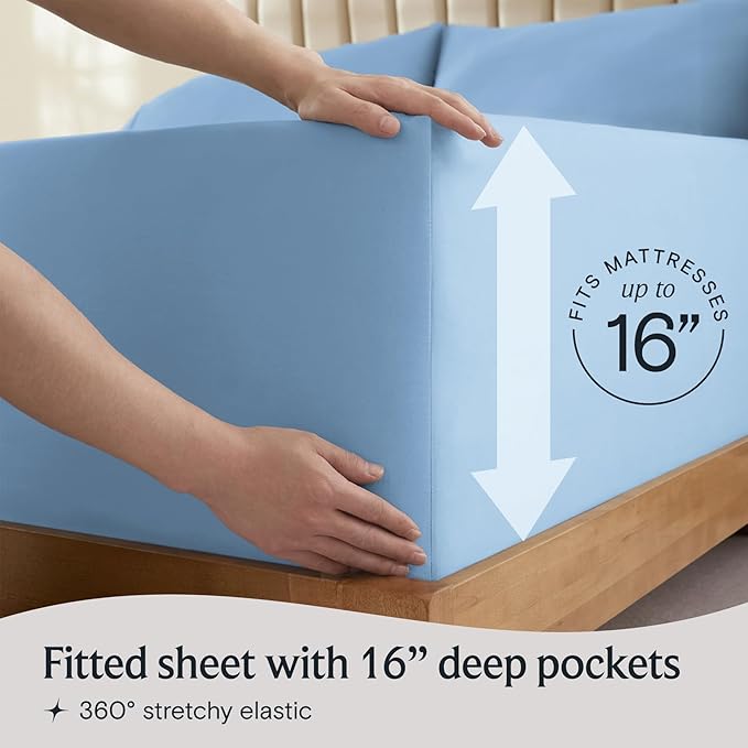 LuxClub 4 PC Queen Sheet Set, Breathable Luxury Bed Sheets, Deep Pockets 18" - Image 6