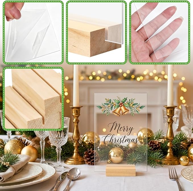Bercoor 10 Pack 4x6 Inch Blank Clear Acrylic Sign - Image 3