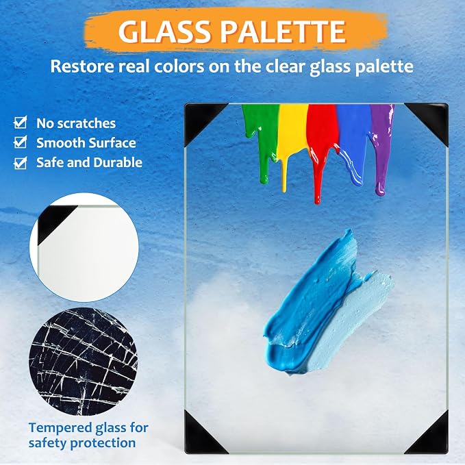 Glass Palette for Oil Painting, 16 x 12 Inches, Ultra Clear, Watercolor - Image 3