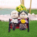 Mini Park Bench Grandpa Grandma Model Ornament Accessories - Image 5