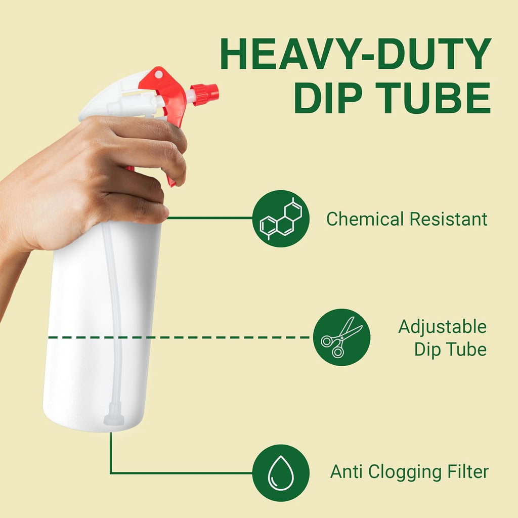 Heluva Green Spray Bottle Nozzle Replacement, Bottle Tops Only - Sprayer Nozzle Triggers for Heavy Duty, Commercial, Home Cleaning Solutions - Fits 8,16,24,32 oz Plastic & Glass Bottles, Red 13 pack