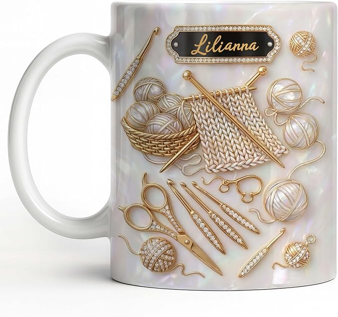 Personalized Crochet Mug for Women, Custom For Crochet Lover Gifts by ALMAGEMSUS
