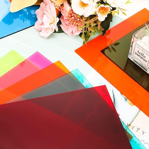 Macarrie 12 Pcs Colored Acrylic Sheets 1/8 Inch Thick Translucent Colored - Image 5