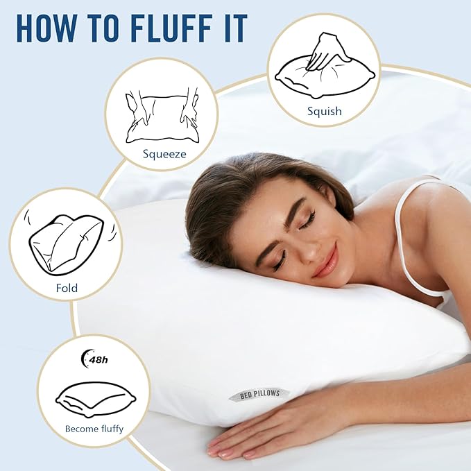 Piwaal Luxury Hotel Pillows for Sleeping 2 Pack, Bed Pillows Queen Size Set of 2 - Image 6