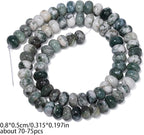 Songxi 5x8mm Natural Tree Agate Rondelle Beads, Gemstone - Image 2