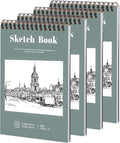 4 Pack Small Sketch Books, 5.5 x 8.5 Inch Mini Sketchbook, 68lb/100gsm Spiral by Prudiut