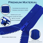 ANPURZII 2PCS #5 47 Inch Ocean Blue Separating Jacket Zippers - Image 3