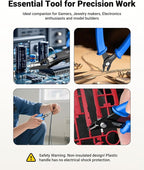 VCELINK Small Wire Cutter Spring-loaded GJ706BL, Precision Flush Cutter Pliers - Image 6