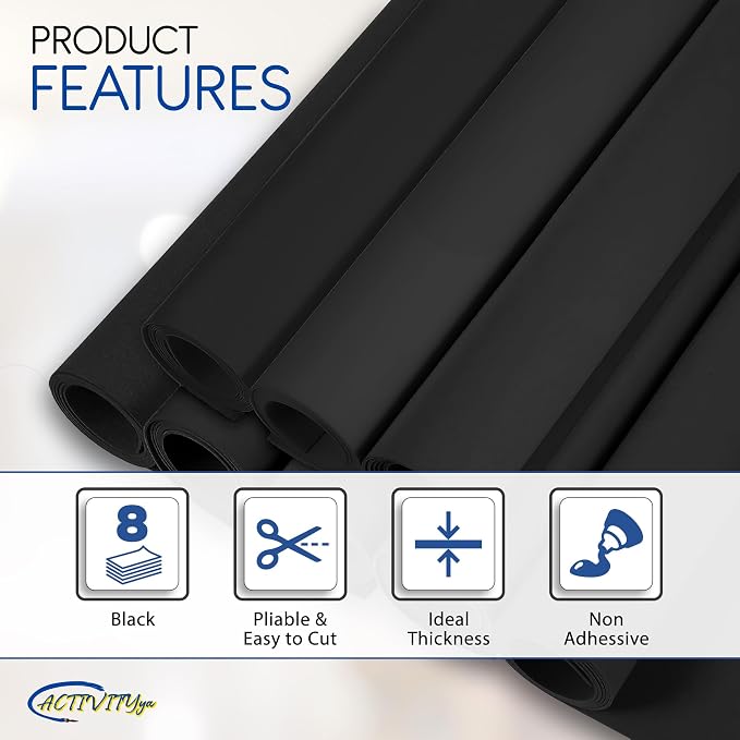 Black EVA Foam Sheets, 6 x 9 Inch, 2mm Thick - Image 4