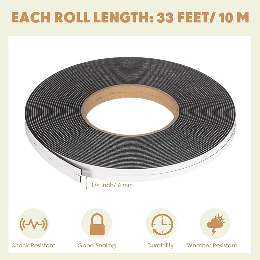 Tatuo 2 Rolls Double Sided Foam Tape PE Foam Tape Sponge Soft Mounting Adhesive - Image 2