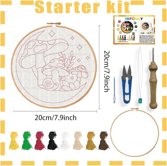 INFUNLY Moon Mushrooms Punch Needle Kit - Image 2