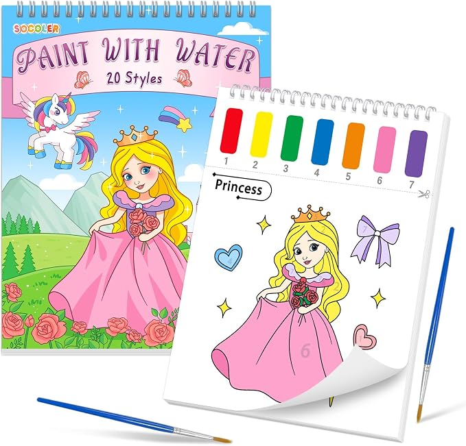 SOCOLER Paint with Water Coloring Books by SOCOLER
