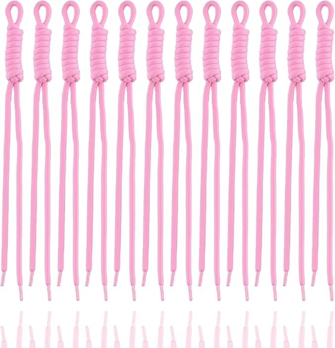 KJML DIY Paracord Keychain 12pcs Paracord Rope Keychain Braided Cord Rope Bag by KJMLDIY