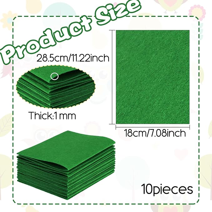 10Pcs Felt Sheets Fabric, 1mm | Polyester, - Image 3