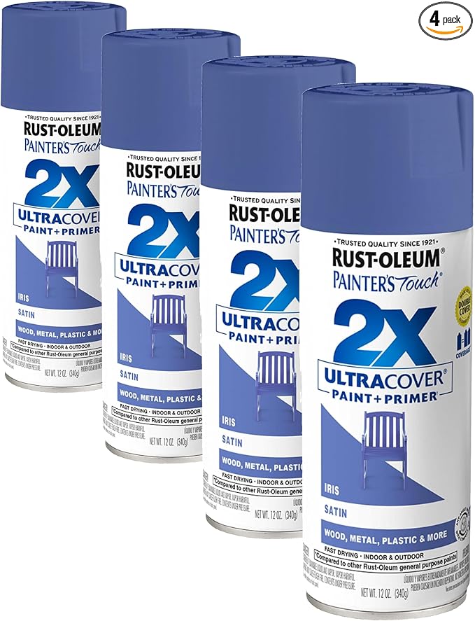Rust-Oleum 383202 Painter's Touch 2X Ultra Cover Spray Paint, 12 oz, Satin Iris by Rust-Oleum