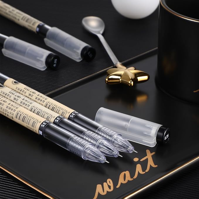 Chinco 24 Pieces 0.35 mm Black Gel Ink Pen Japanese Stationery Extra Fine - Image 3