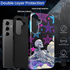 for Samsung Galaxy S25 Case, Skull Star Collage Pattern Glossy 2 in 1 - Image 3