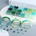 DUQGUHO St Patricks Day Beads for Jewelry Making, 8mm Green Glass Beads for - Image 3