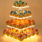 YestBuy Cupcake Stand with Yellow LED Lights, 4 Tier Cupcake Stand by YestBuy