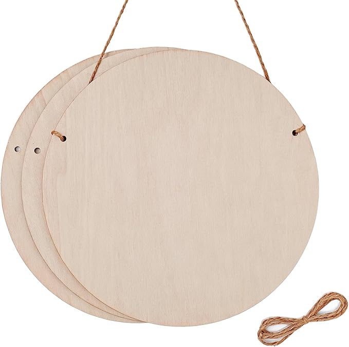 16 Inch Wood Circles for Crafts, 1/4" Thick 3 Pack 5-ply Poplar | Unfinished by Unknown
