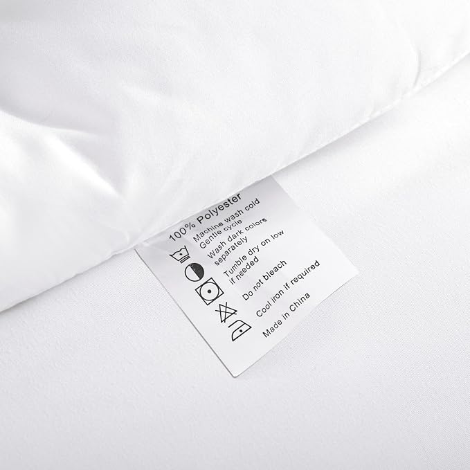 ROSGONIA Comforter Full Size for Girls Boys Teens White, Lightweight Dorm - Image 9