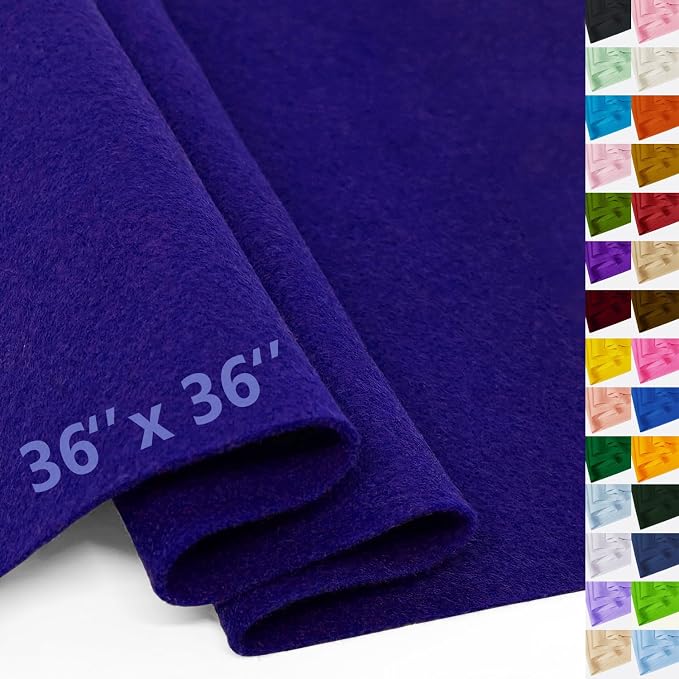 Dark Royal Blue Felt Fabric 36" X 36", 1.6mm Thick Soft and Durable Flexible by FANOMMI