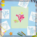 Junkin 20 Pcs Stencil for Painting Stencil Reusable DIY Drawing Template - Image 5